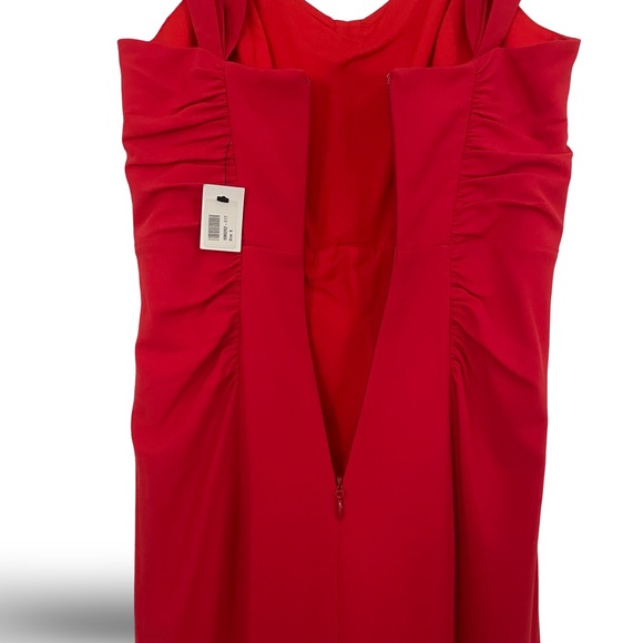 New Halston Heritage Evening Collection stretch crepe rouched gown size 6 red - Picture 9 of 14